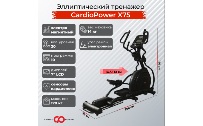 Эллиптический тренажер CardioPower X75